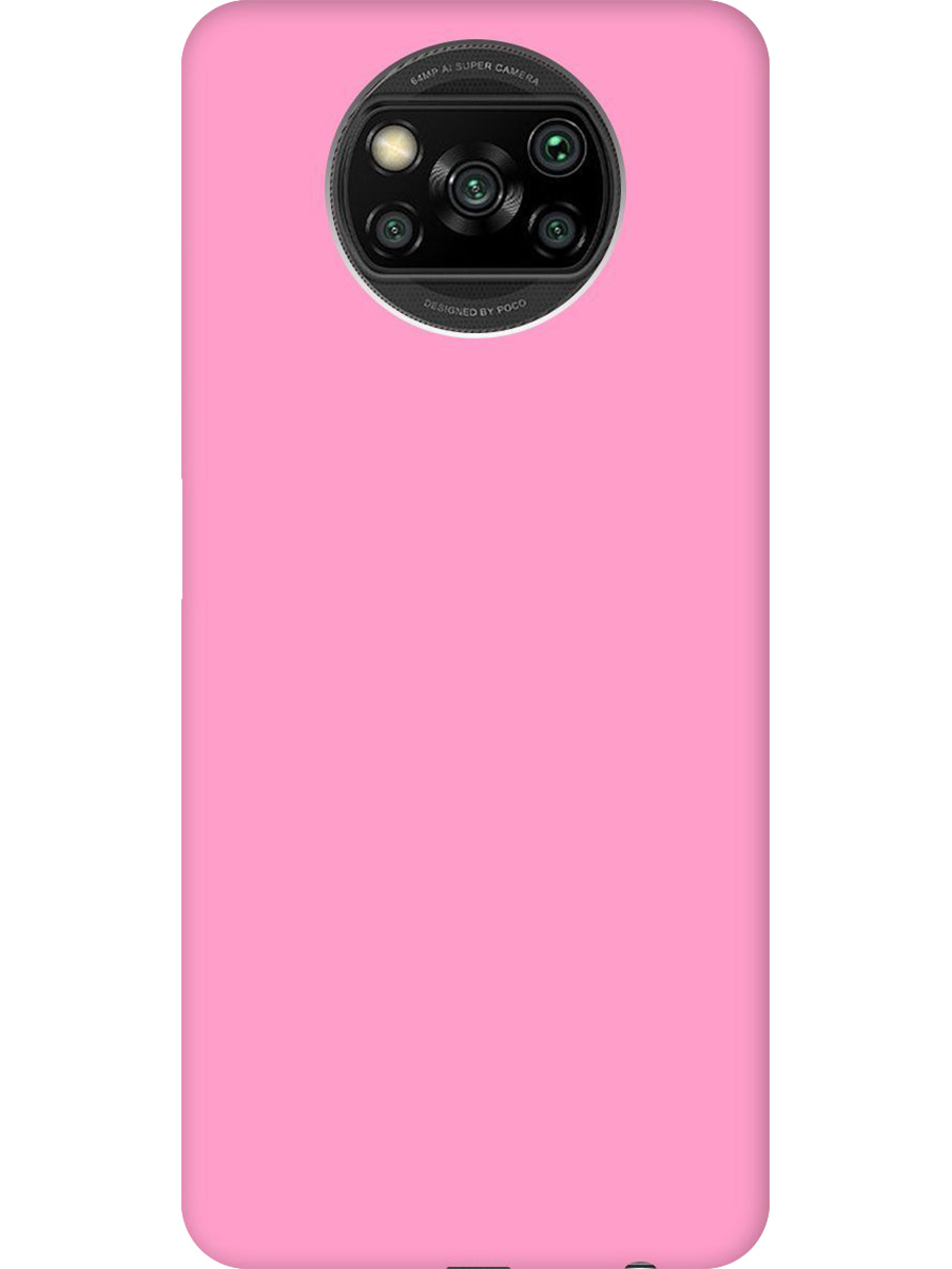 

Силиконовый чехол на Poco X3/X3 Pro матовый розовый, 723602721
