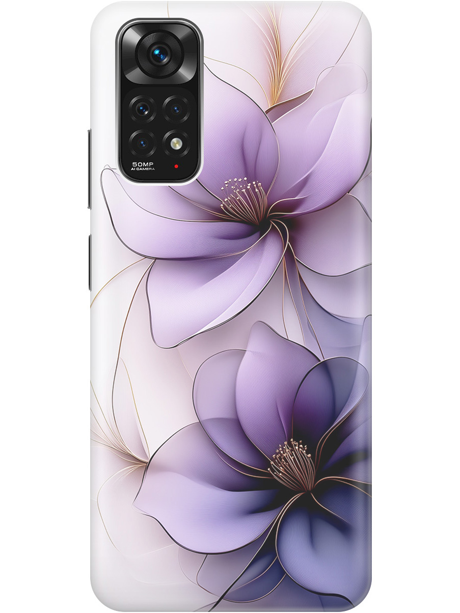 

Силиконовый чехол на Xiaomi Redmi Note 11/Note 11S с принтом "Сиреневые цветы", Прозрачный;белый;серый;фиолетовый, 735250221