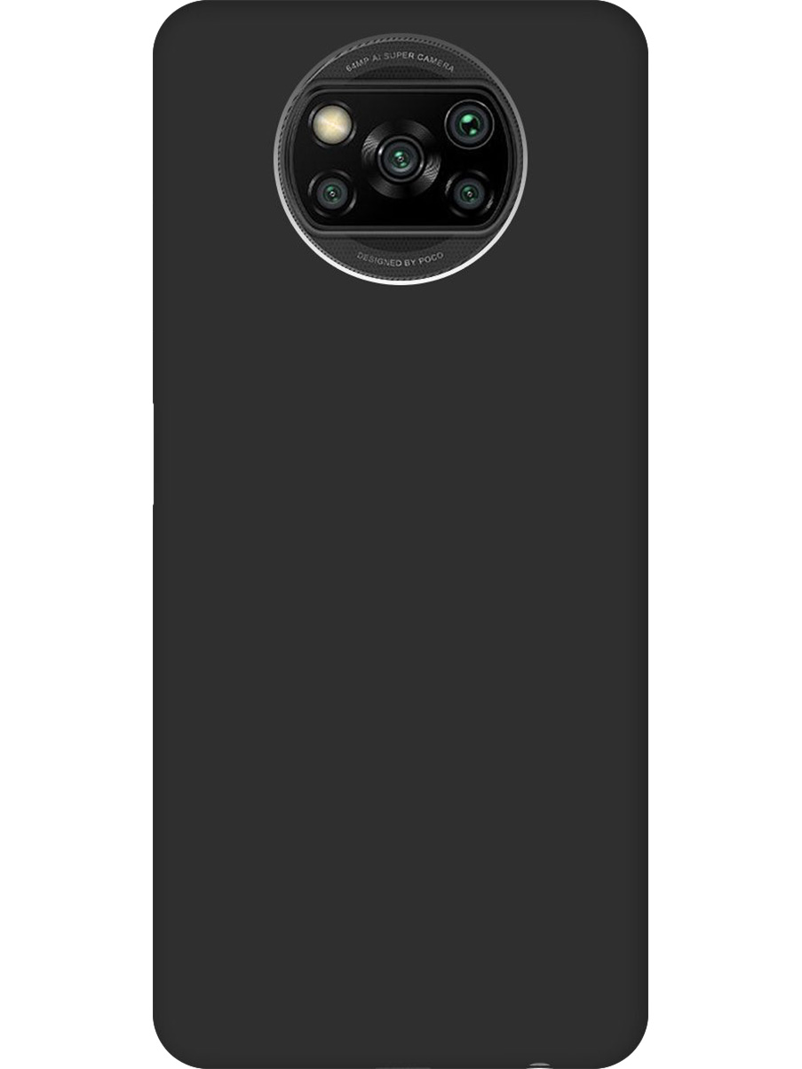 

Силиконовый чехол на Poco X3/X3 Pro матовый черный, 723602713