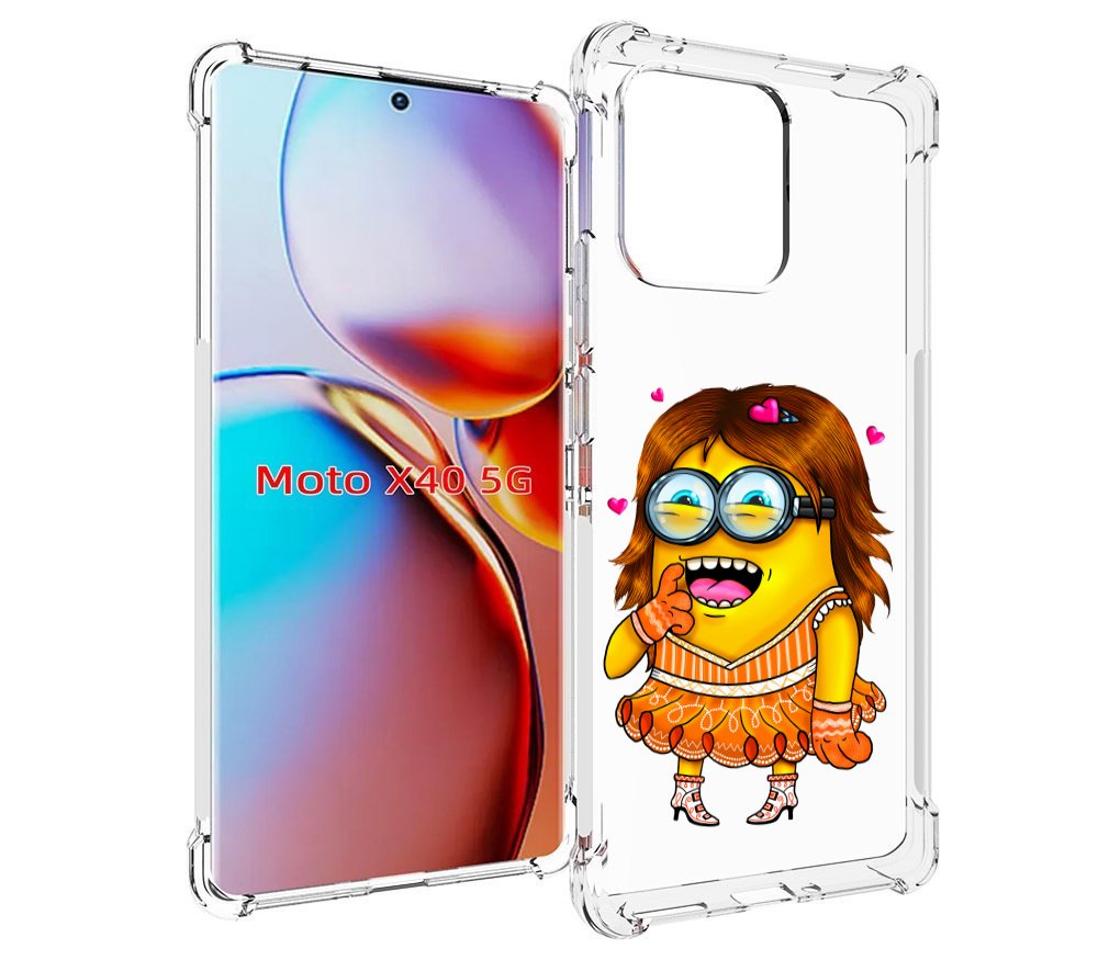 

Чехол MyPads Миньон девочка для Motorola Moto X40, Прозрачный, Tocco