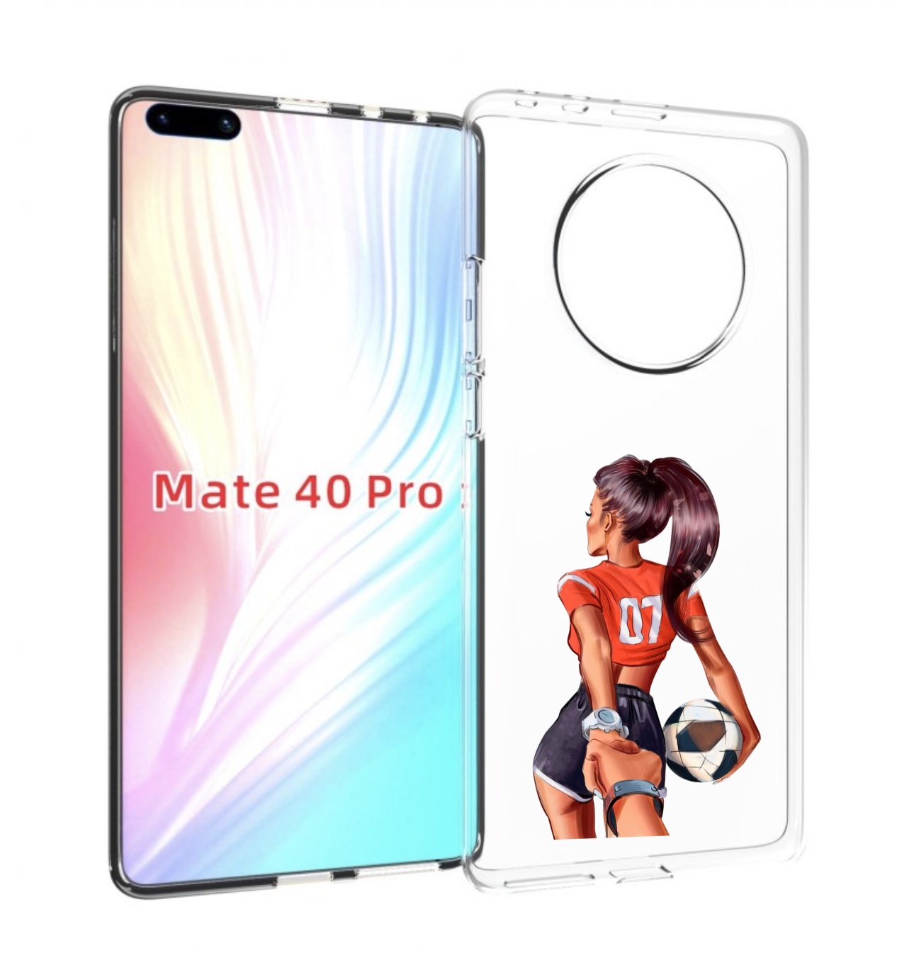 

Чехол MyPads Девушка-футболистка женский для Huawei Mate 40 Pro (NOH-NX9), Прозрачный, Tocco