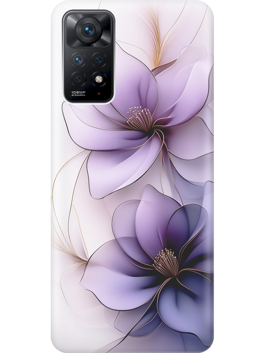 

Силиконовый чехол на Xiaomi Redmi Note 11 Pro с принтом "Сиреневые цветы", Прозрачный;белый;серый;фиолетовый, 735250421