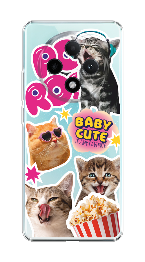 

Чехол на Oppo A3 Pro 5G "Popcorn cats", Серый;коричневый;розовый, 2517950-1