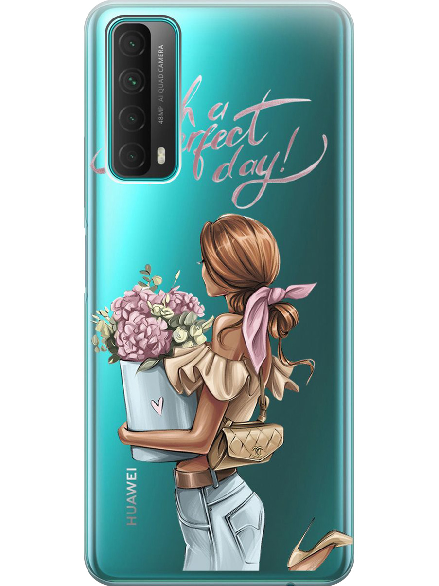 

Силиконовый чехол на Huawei P Smart (2021) с принтом "Какой прекрасный день" прозрачный, Прозрачный;голубой;розовый, 723603075