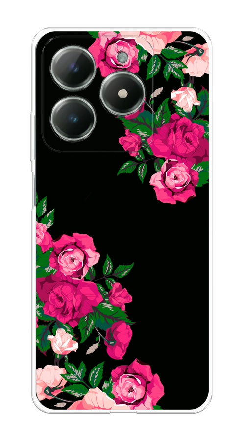 

Чехол на Realme C61 4G (Global) "Розы фуксия", Черный;розовый;зеленый, 2518050-1