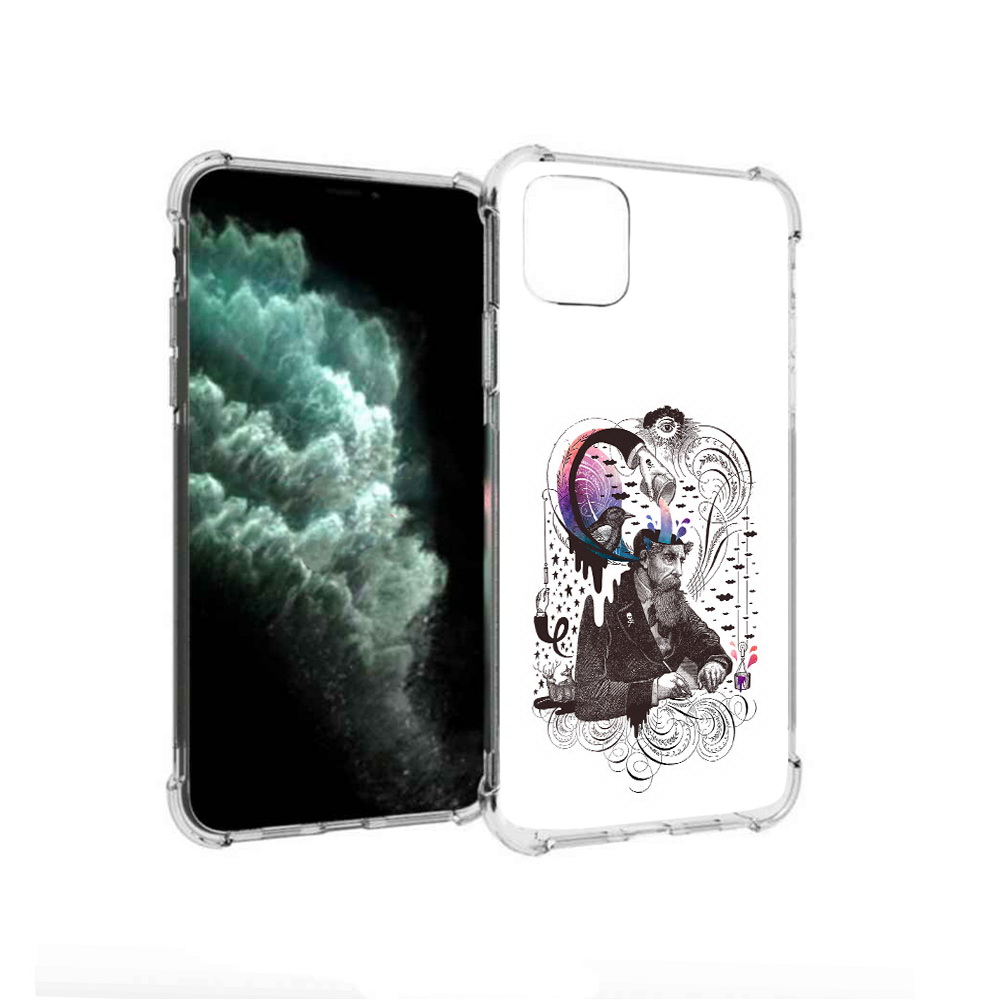 

Чехол MyPads Tocco для Apple iPhone 11 Pro Max абстракция думающий мужчина, Прозрачный, Tocco