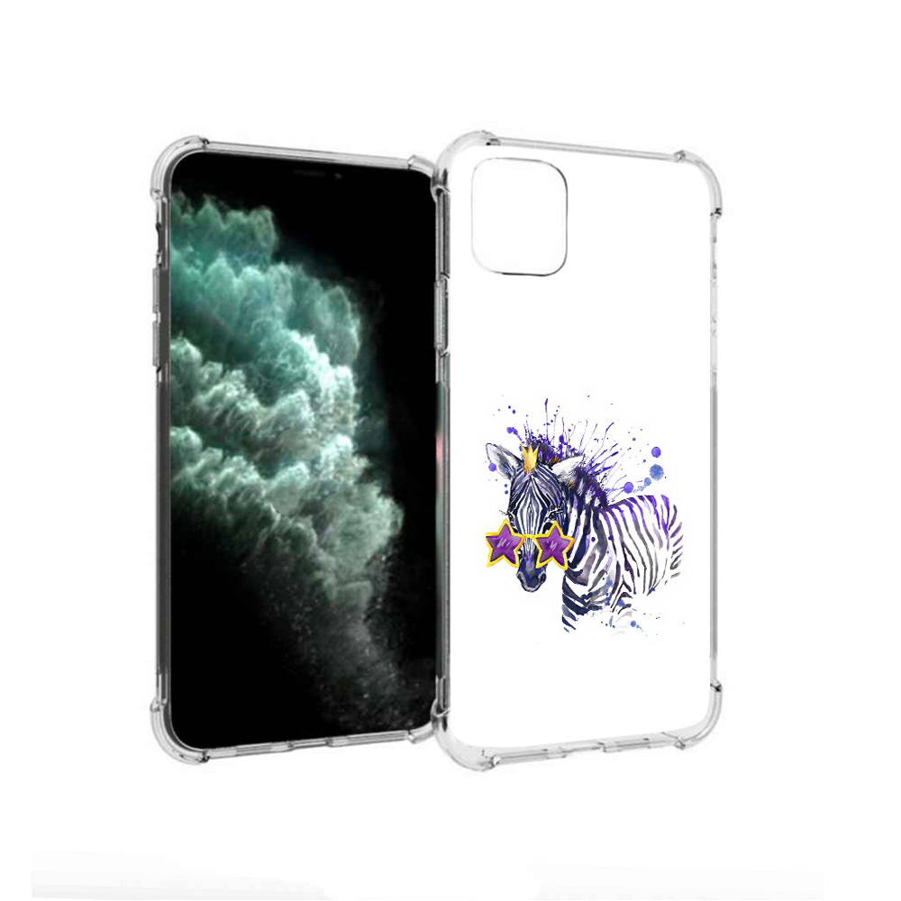 

Чехол MyPads Tocco для Apple iPhone 11 Pro Max акварельная зебра (PT142698.615.215), Прозрачный, Tocco