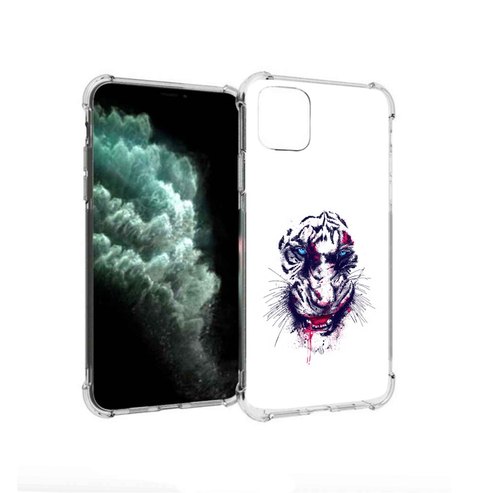 

Чехол MyPads Tocco для Apple iPhone 11 Pro Max безумный тигр (PT142698.615.228), Прозрачный, Tocco
