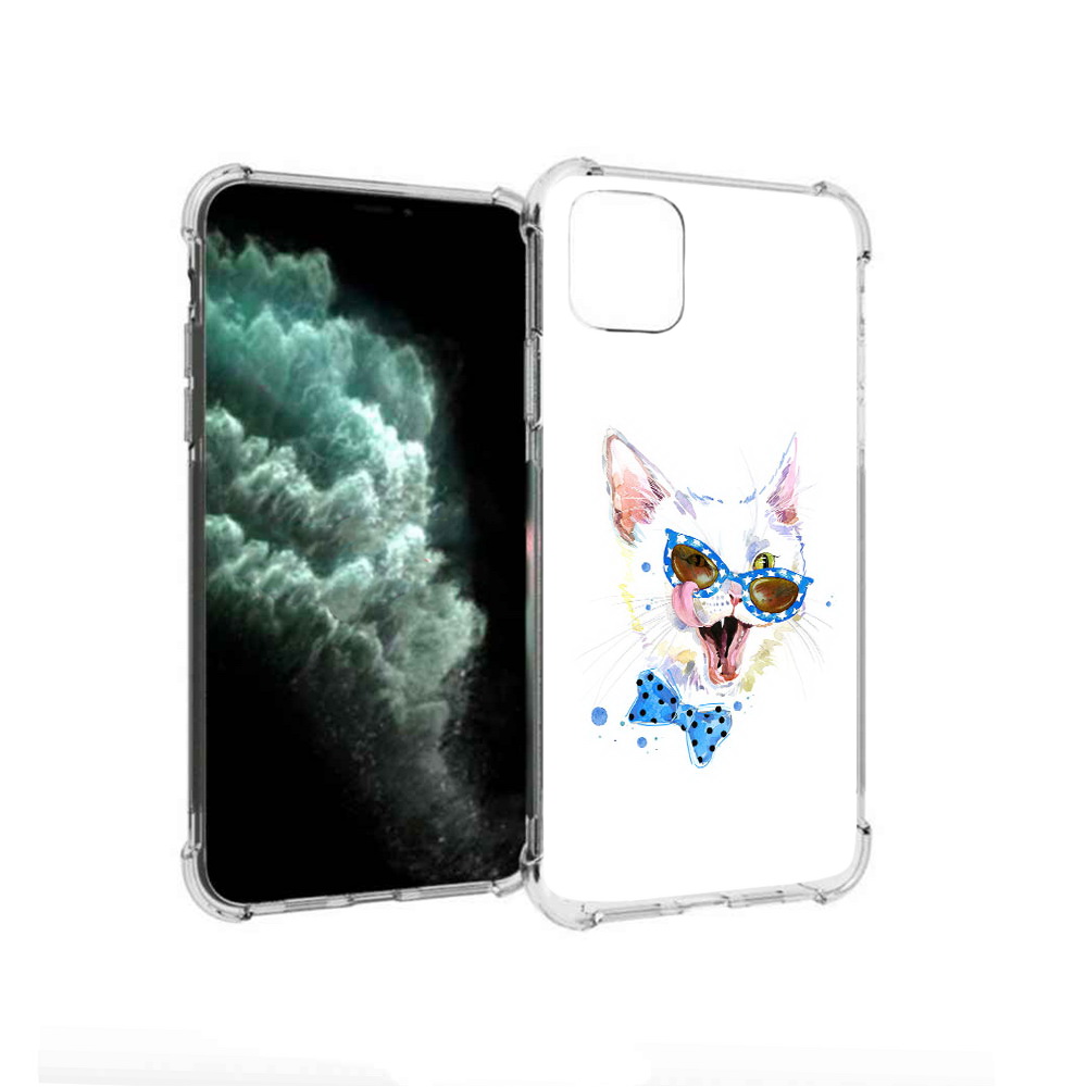 

Чехол MyPads Tocco для Apple iPhone 11 Pro Max белый кот (PT142698.615.229), Прозрачный, Tocco