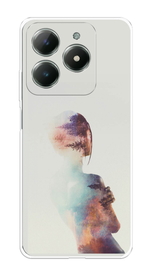 

Чехол на Realme C61 4G (Global) "Девушка-лес", Розовый;голубой;серый, 2518050-1