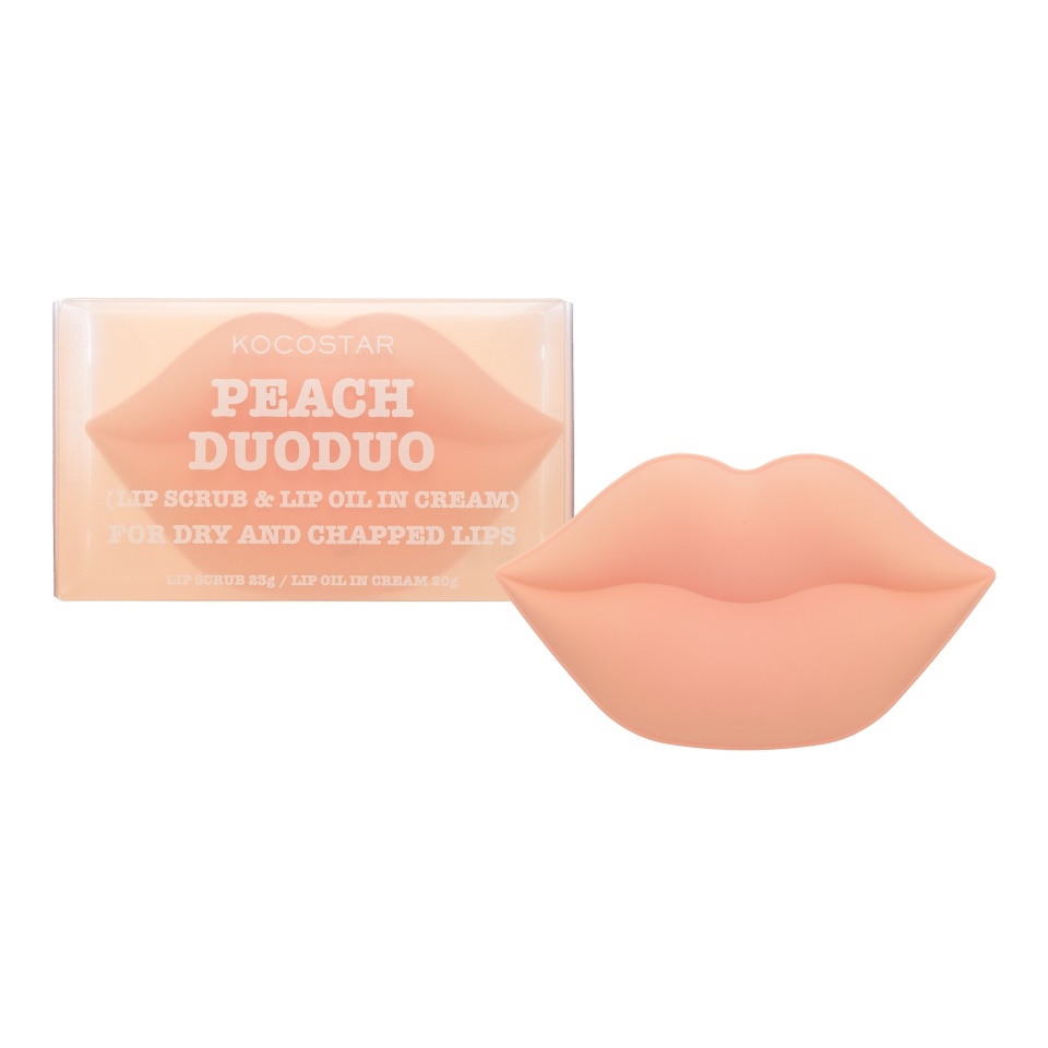 Набор Kocostar Peach Lip Duoduo 2 in 1 масло-крем и скраб для губ с экстрактом персика