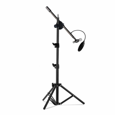 фото Напольная стойка для микрофона журавль mcpro-35p с поп-фильтром диаметром 15.5 см mobicent