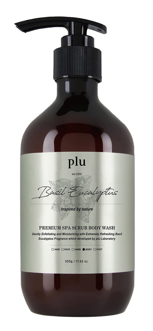 Гель скраб для душа Premium Spa Scrub Body Wash Basil Eucalyptus с базиликом и эвкалиптом noah for your natural beauty гель для волос текстурирующий с мятой и эвкалиптом