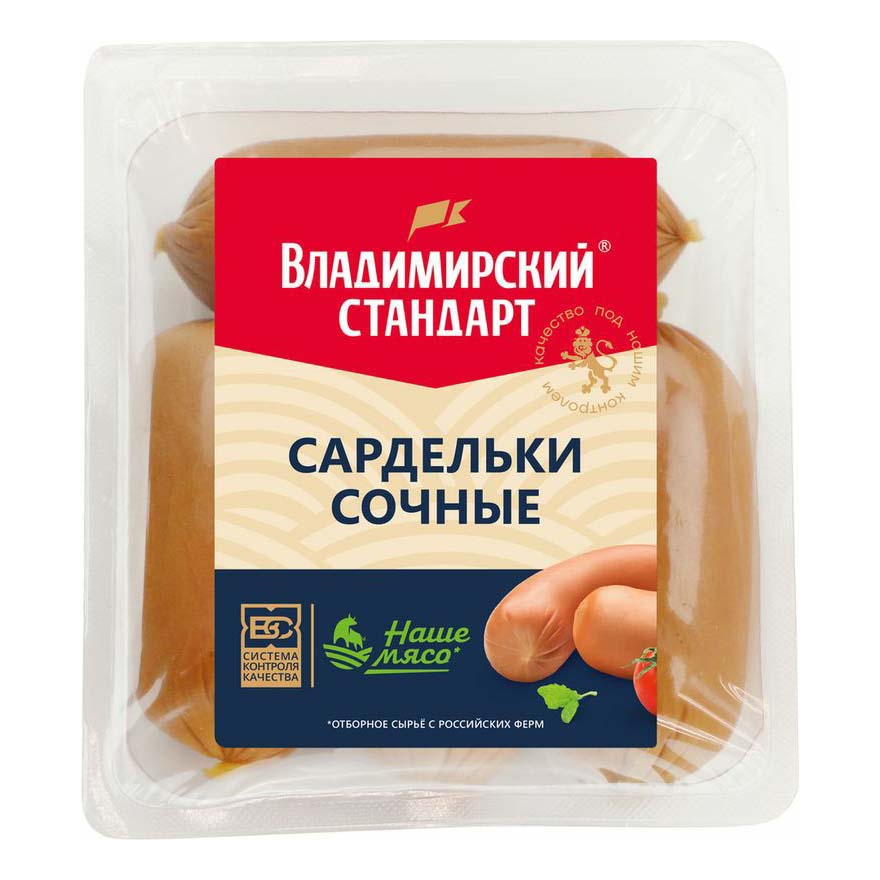 

Сардельки вареные Владимирский стандарт Сочные 320 г