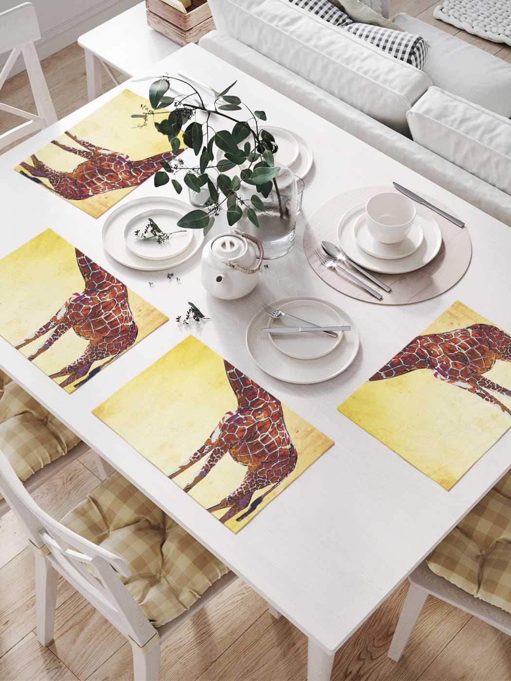 

Сервировочные селфетки JoyArty "Дружба с жирафом" (32х46 см, 4 шт.), Фиолетовый