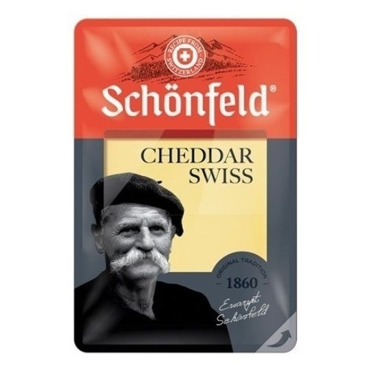 Сыр полутвердый Schonfeld Red Cheddar нарезка 50% 125 г