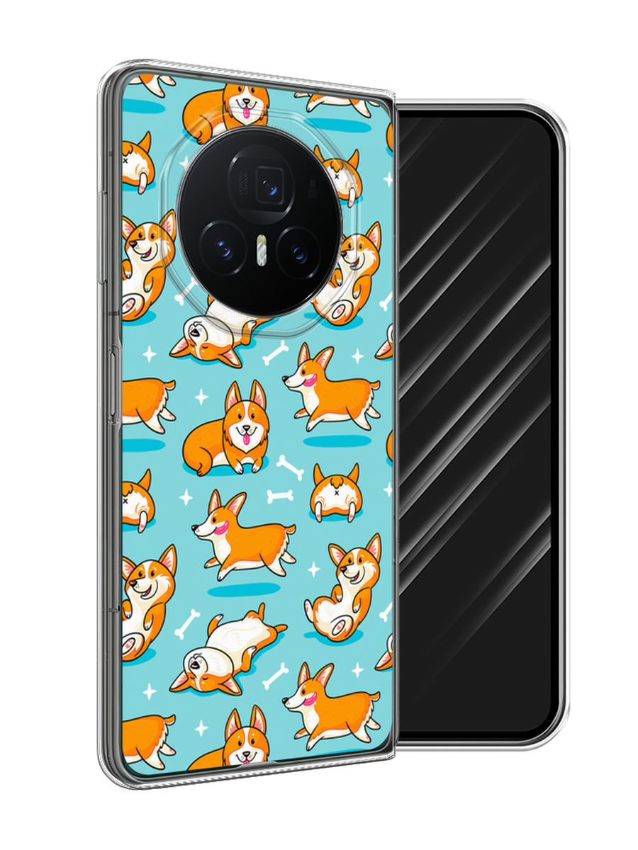 

Чехол Awog на Honor Magic V3 "Веселые корги", Коричневый, 6125050-1