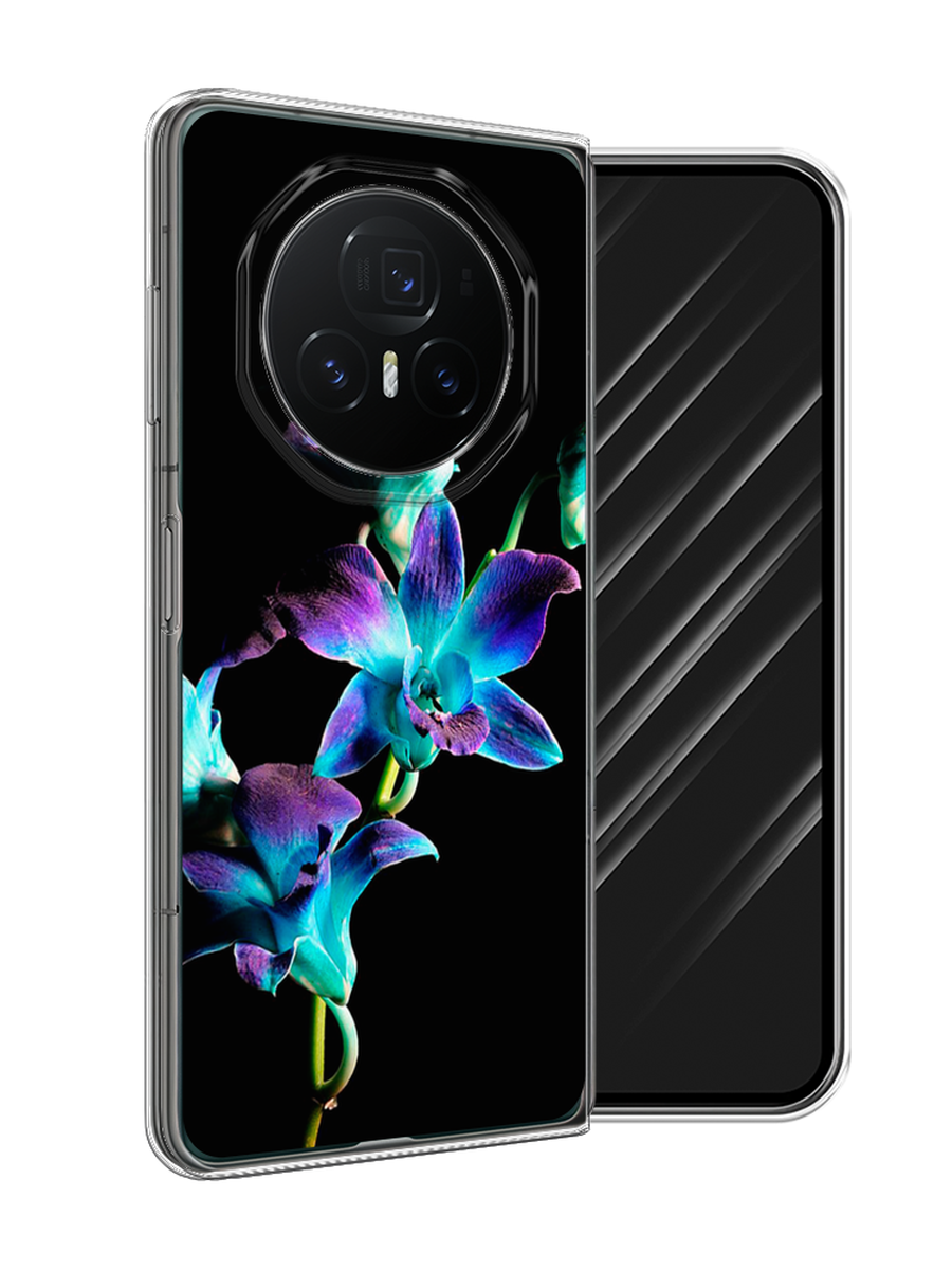 

Чехол Awog на Honor Magic V3 "Синий цветок на черном", Черный;голубой;синий, 6125050-1