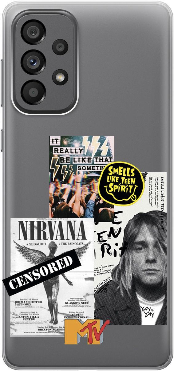 

Силиконовый чехол на Samsung Galaxy A73 5G с принтом "Nirvana" прозрачный, Прозрачный;белый, 10571