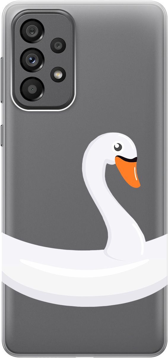 

Чехол на Samsung Galaxy A73 5G с принтом "Swan Swim Ring" прозрачный, Прозрачный;белый, 10571