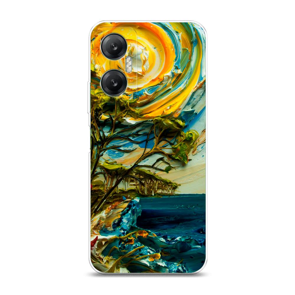 

Чехол на Infinix HOT 20 5G "Солнце живопись", Желтый;синий, 3103250-4