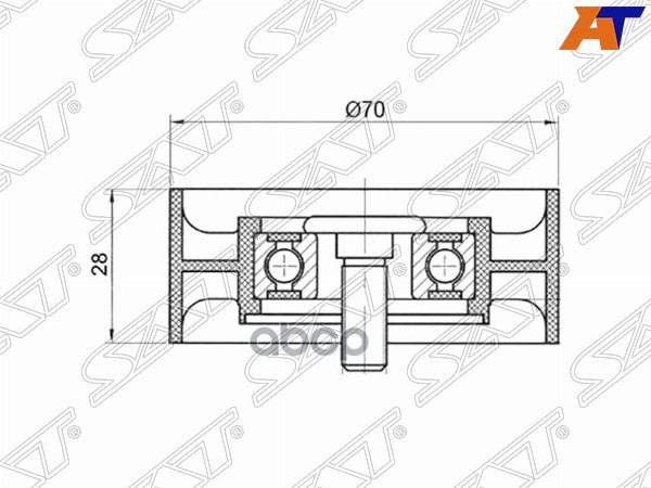 

SAT Ролик натяжителя приводного ремня TOYOTA COROLLA/RAV4/AVENSIS 2ADFHV,1ADFTV 05-