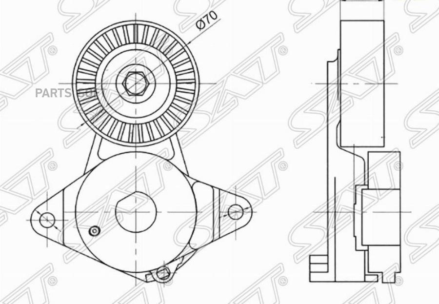 

SAT ST1662047010 Натяжитель приводного ремня TOYOTA AURIS/COROLLA 09- 1NR () 1шт