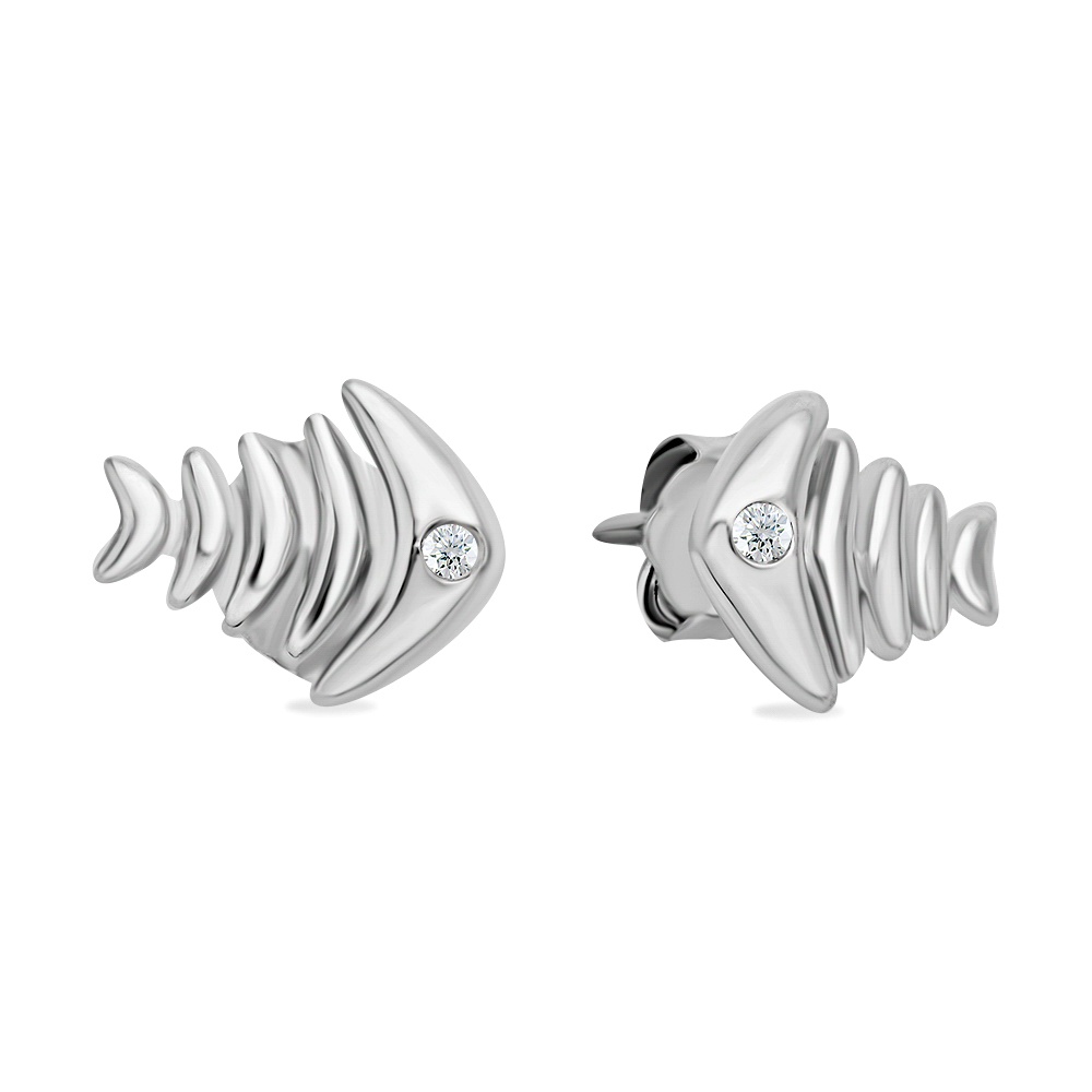 

Серьги пусеты из серебра 585Gold 702009179, фианит, 702009179