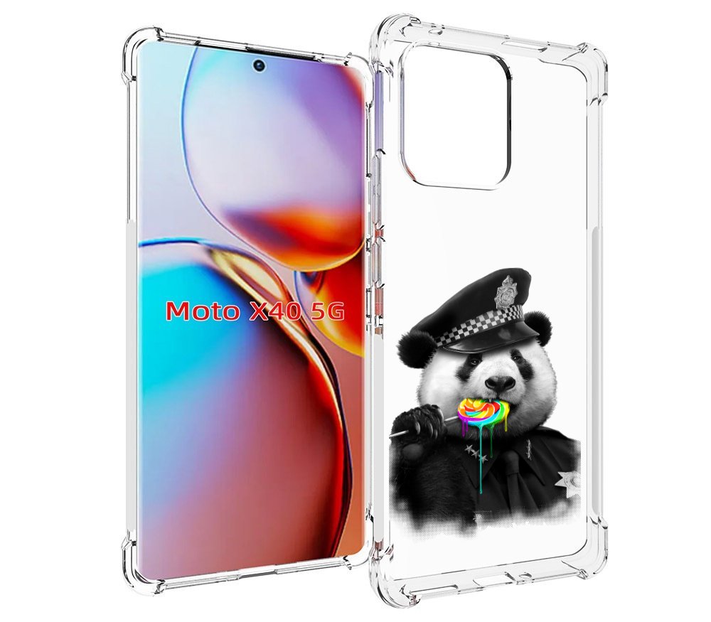 

Чехол MyPads Панда полиция для Motorola Moto X40, Прозрачный, Tocco