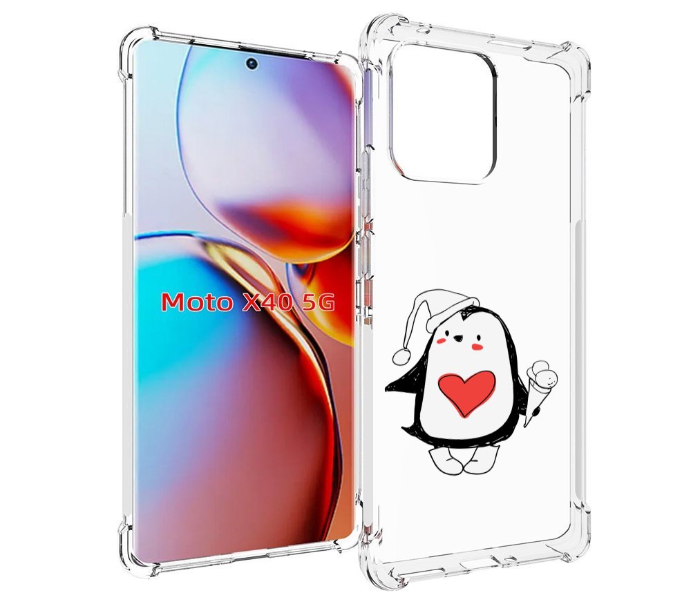 

Чехол MyPads Пингвин с мороженым для Motorola Moto X40, Прозрачный, Tocco