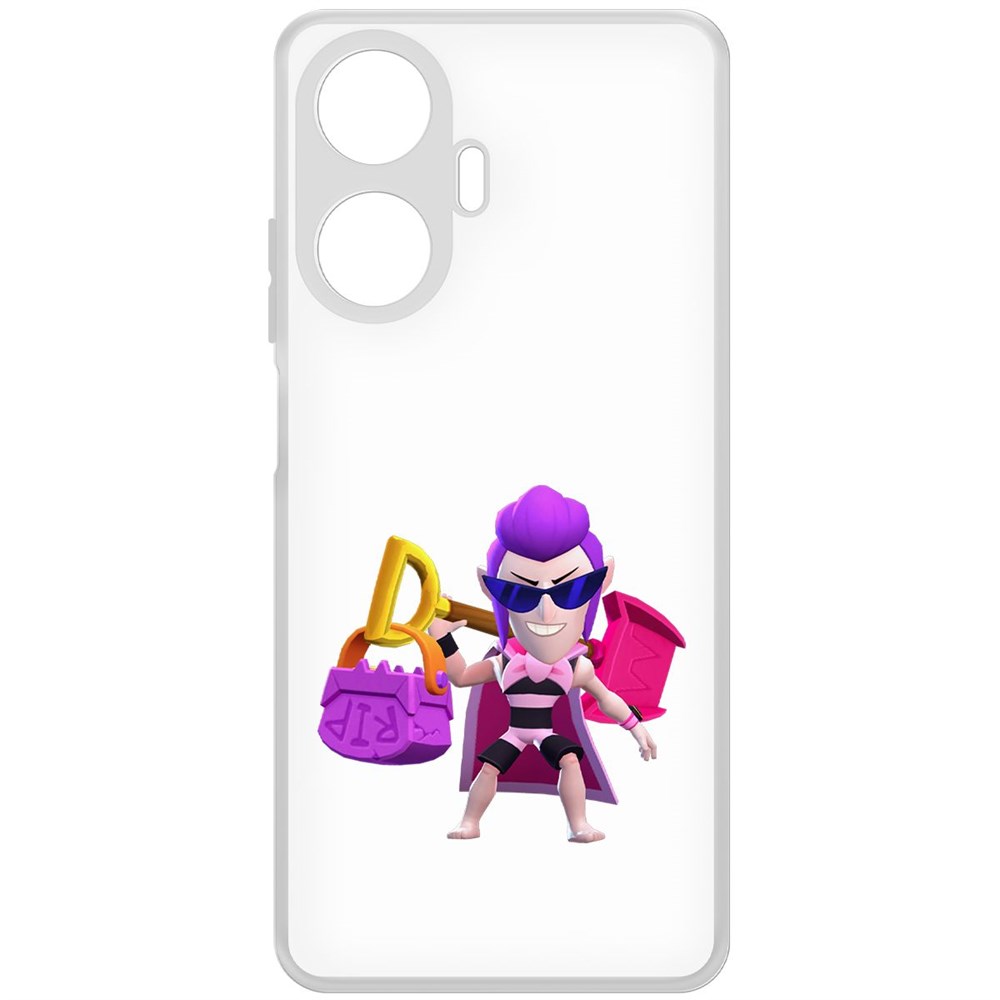 

Чехол-накладка Brawl Stars-Пляжный Мортис для Realme C55, Прозрачный