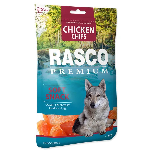 

Лакомство для собак Rasco Мягкие чипсы из курицы 80г
