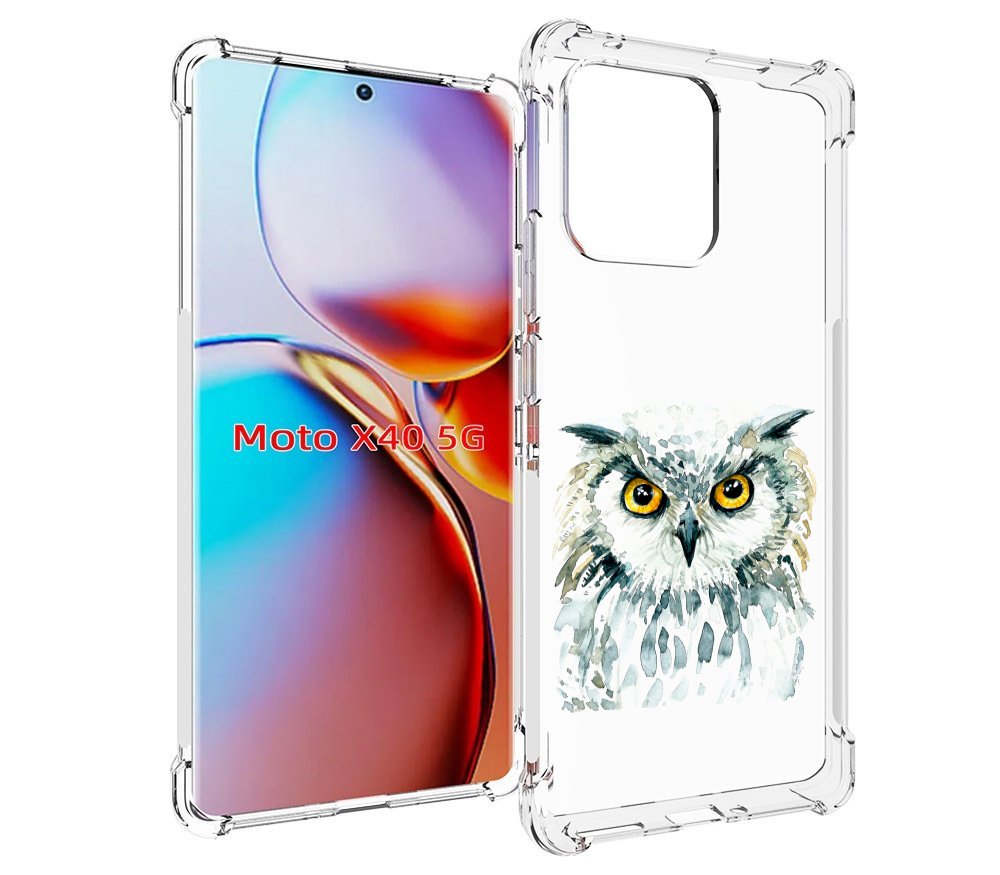 

Чехол MyPads Серьезная сова для Motorola Moto X40, Прозрачный, Tocco