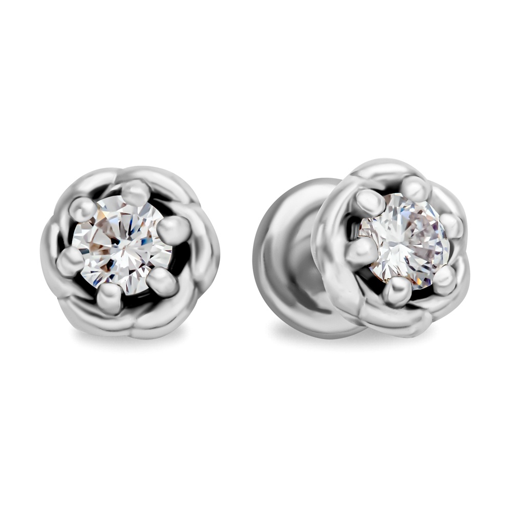 

Серьги пусеты из серебра 585Gold 702011170, фианит, 702011170