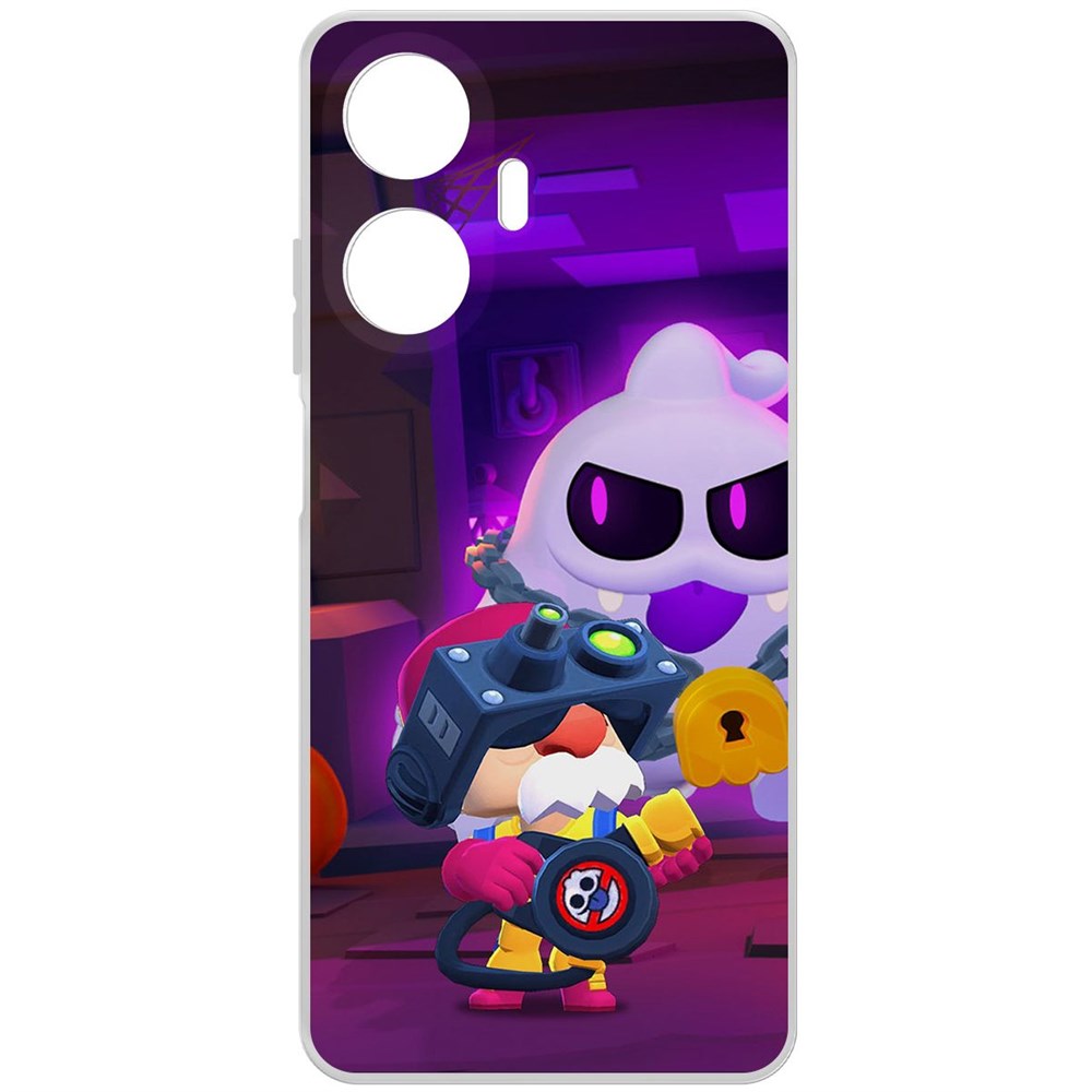 

Чехол-накладка Brawl Stars-Охотник за Скуиками Гэйл для Realme C55, Прозрачный