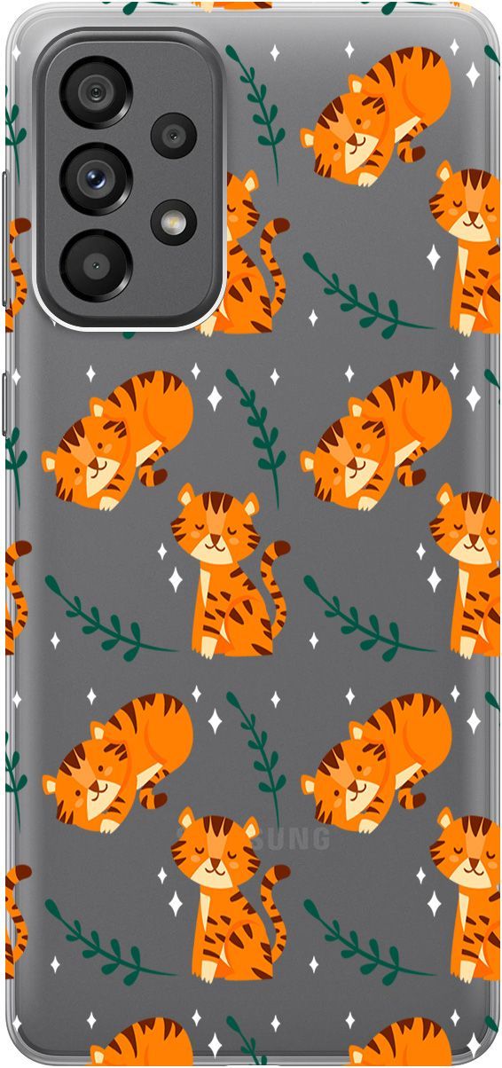 

Силиконовый чехол на Samsung Galaxy A73 5G с принтом "Tigers" прозрачный, Прозрачный;бежевый, 10571