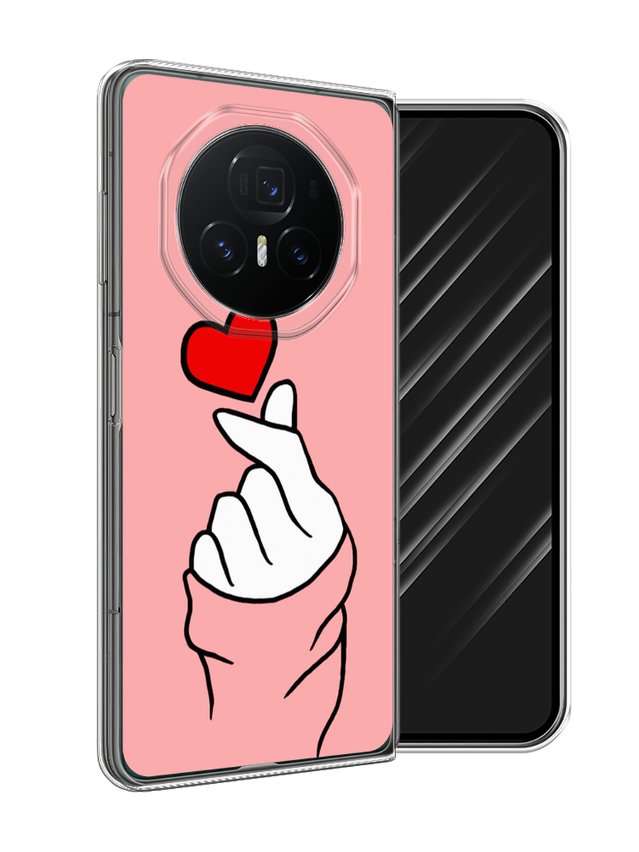 

Чехол Awog на Honor Magic V3 "Милое сердечко", Белый;красный;черный, 6125050-1
