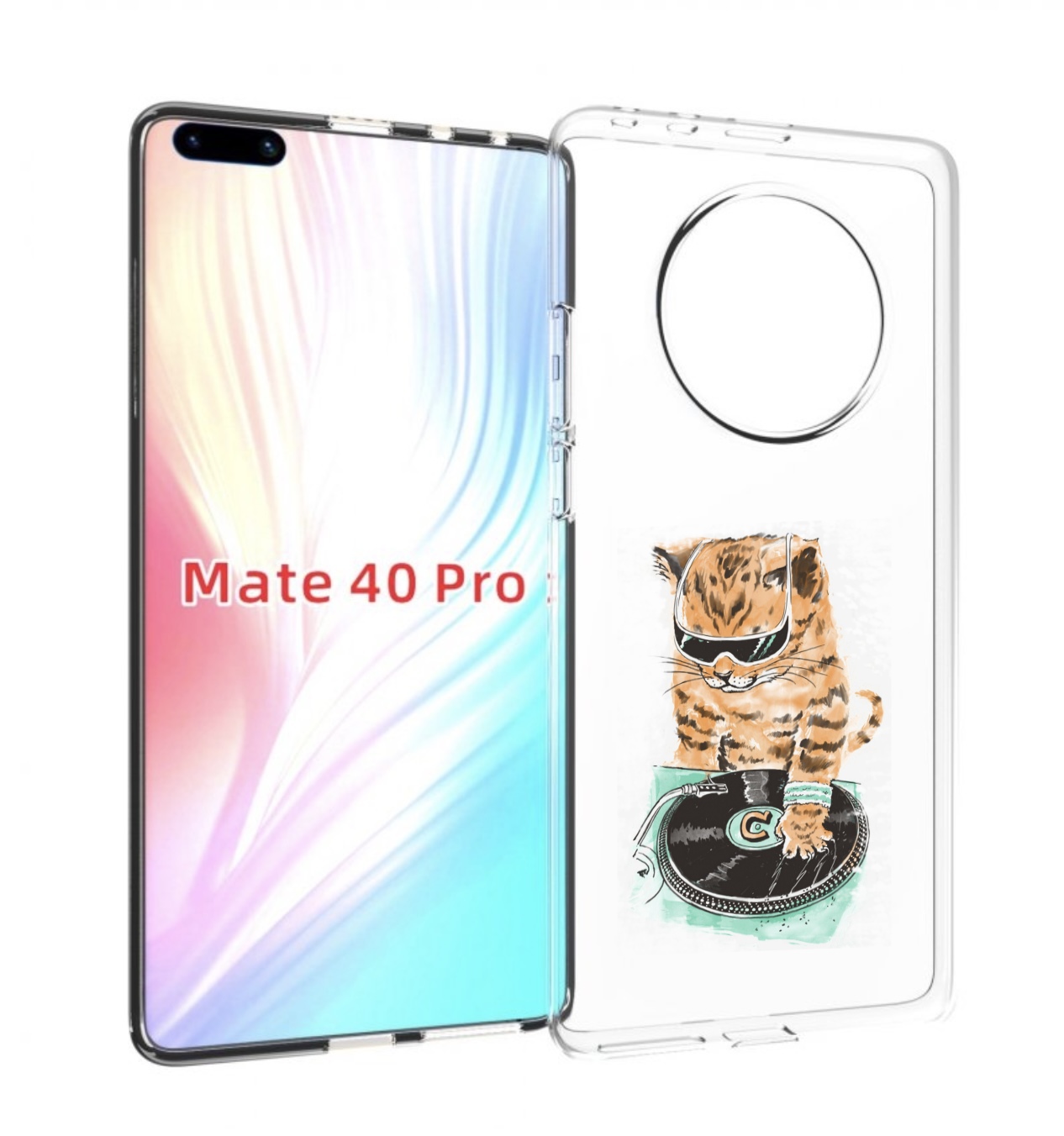 Чехол MyPads Кот диджей для Huawei Mate 40 Pro (NOH-NX9)