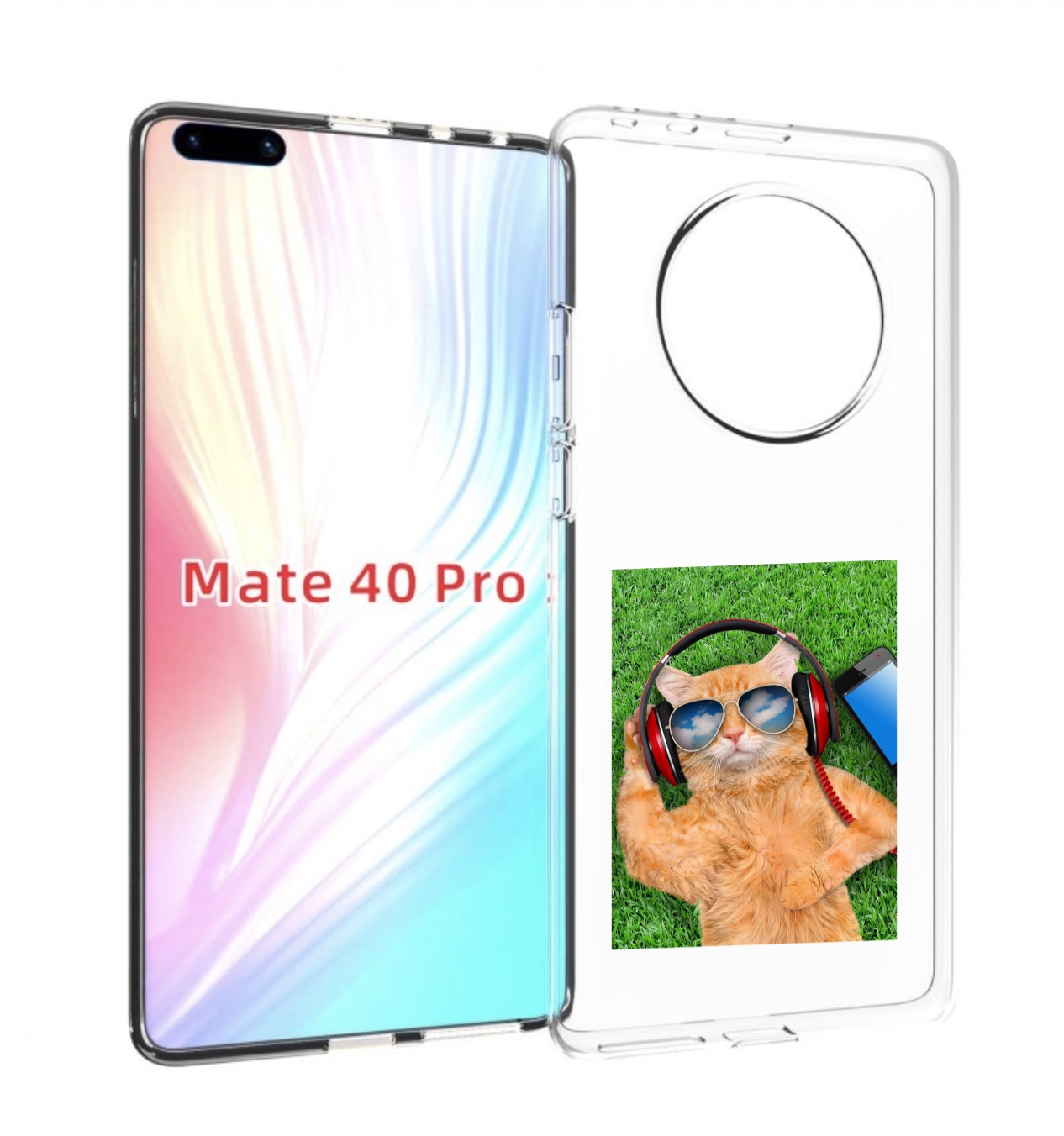 

Чехол MyPads Кот-кайфарик для Huawei Mate 40 Pro (NOH-NX9), Прозрачный, Tocco