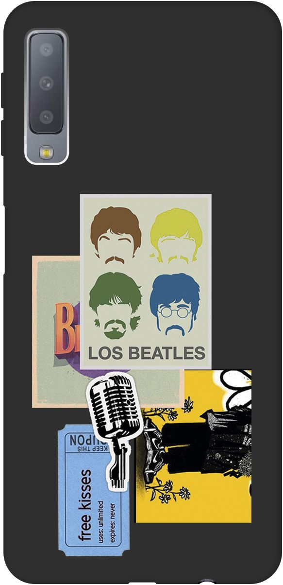 

Чехол на Samsung Galaxy A7 (2018) с принтом "Beatles Stickers" черный, Черный;белый, 8421