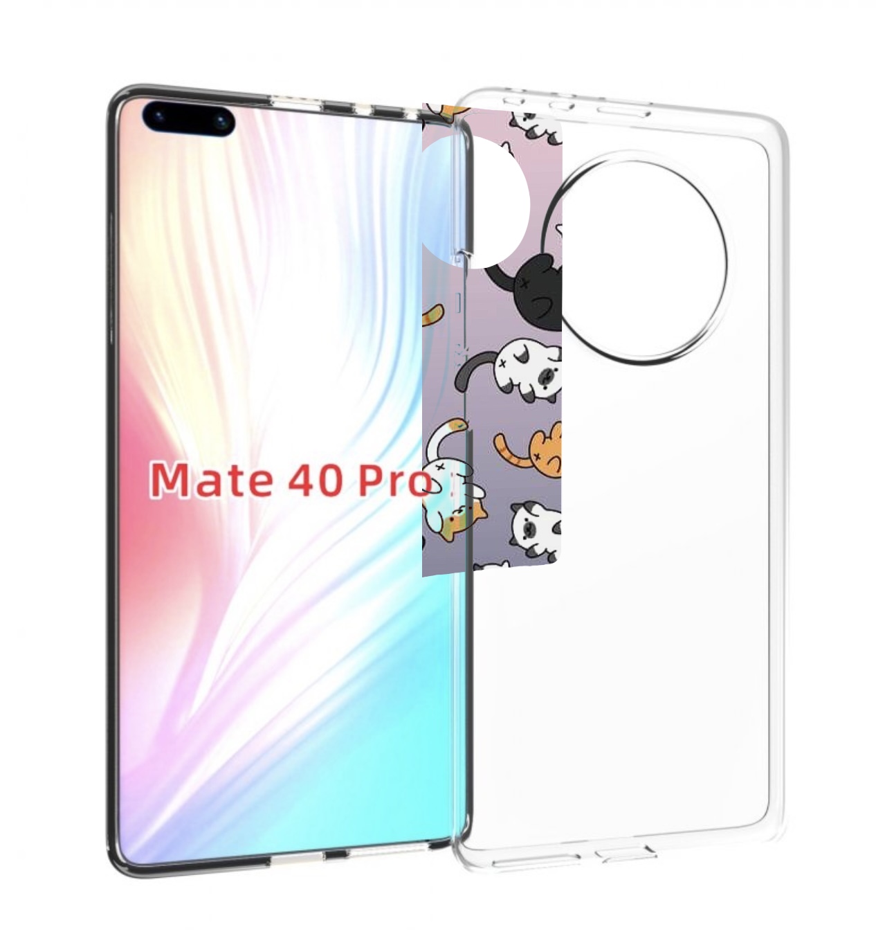 

Чехол MyPads Котики-летают для Huawei Mate 40 Pro (NOH-NX9), Прозрачный, Tocco