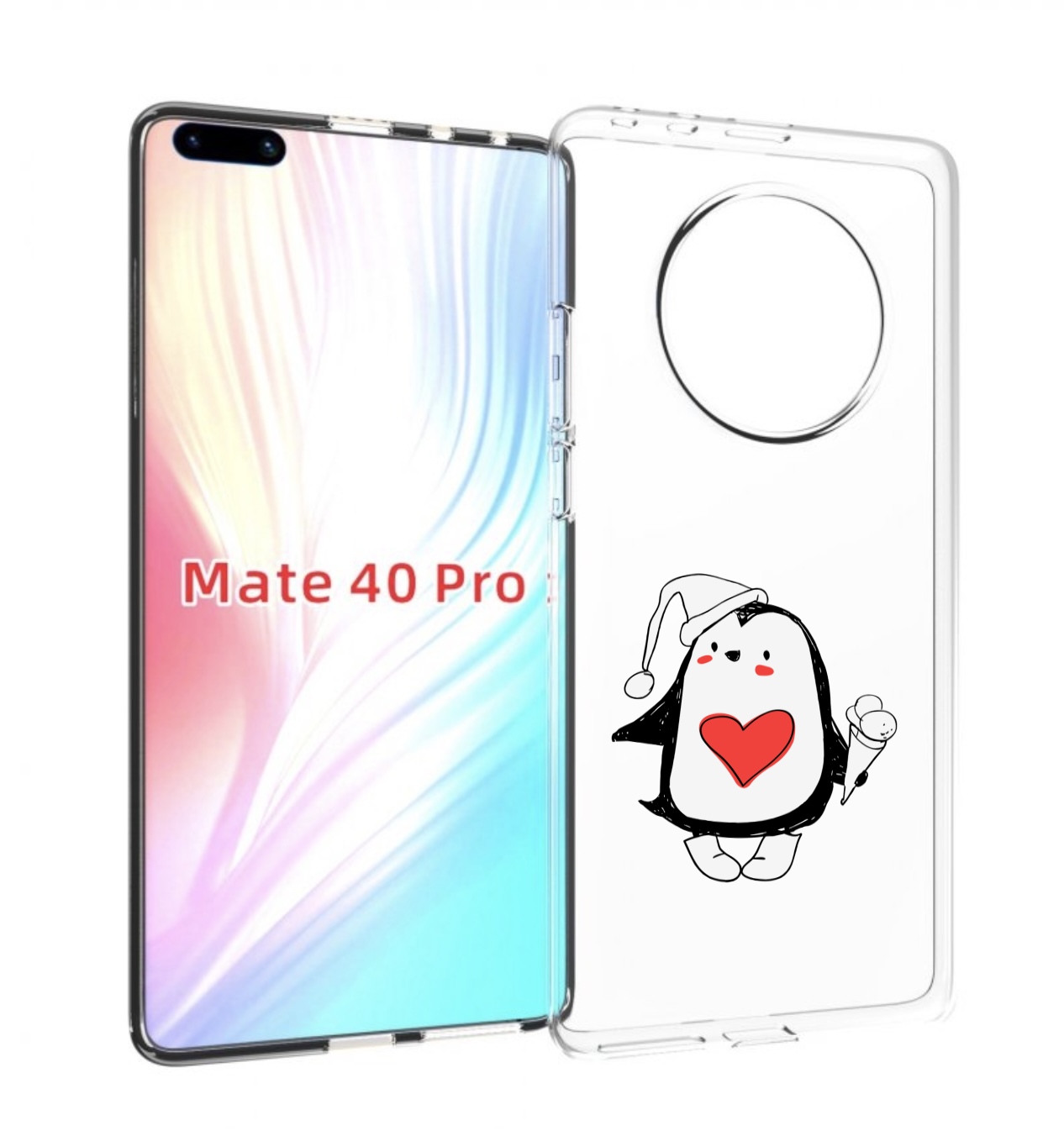 

Чехол MyPads Пингвин с мороженым для Huawei Mate 40 Pro (NOH-NX9), Прозрачный, Tocco