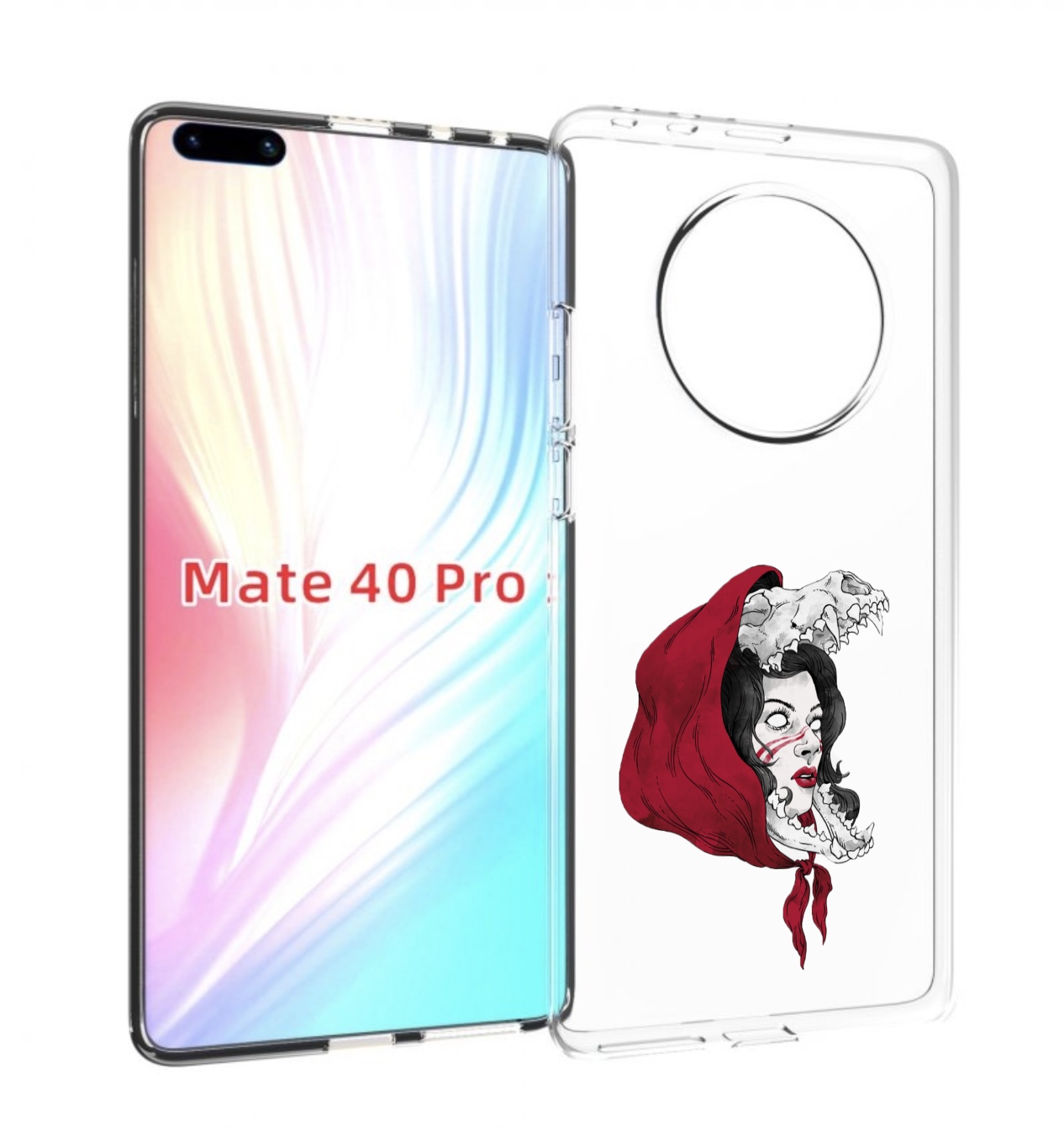 

Чехол MyPads Красная шапочка и волк женский для Huawei Mate 40 Pro (NOH-NX9), Прозрачный, Tocco