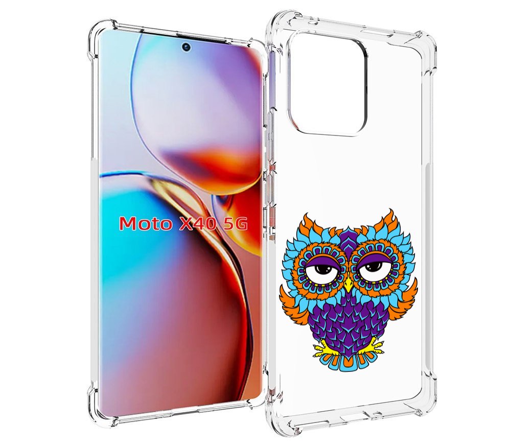 

Чехол MyPads Цветная сова для Motorola Moto X40, Прозрачный, Tocco