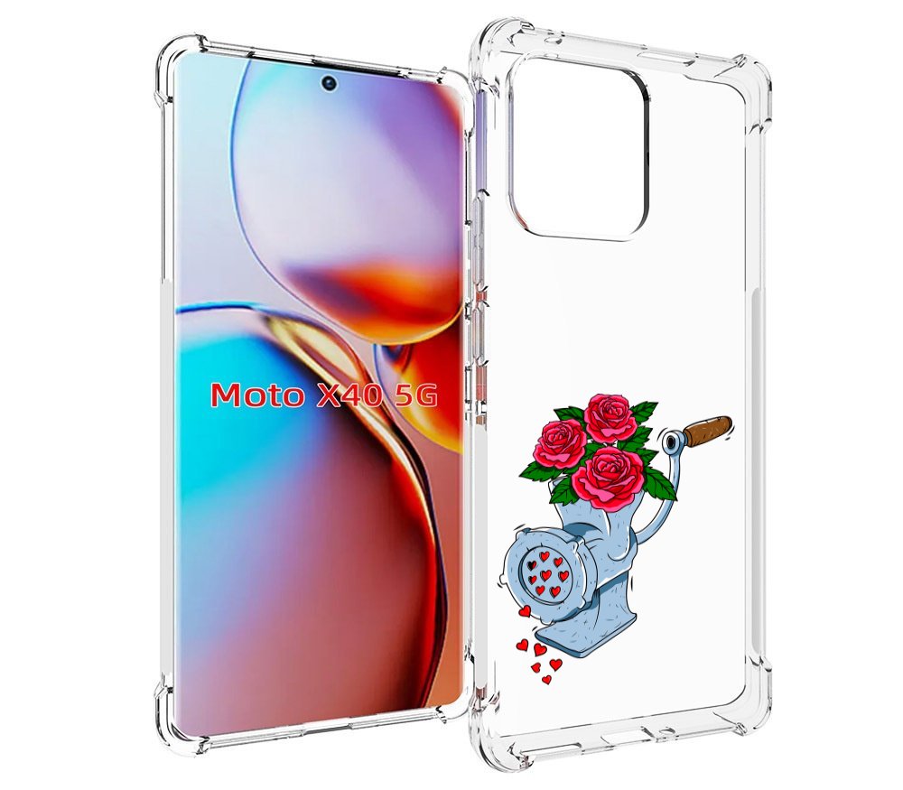 

Чехол MyPads Цветочные сердца для Motorola Moto X40, Прозрачный, Tocco