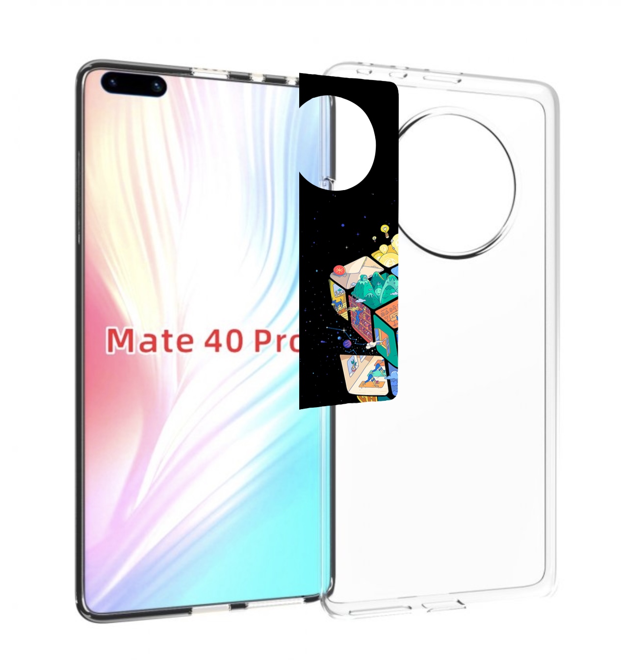 

Чехол MyPads Кубик-Рубика для Huawei Mate 40 Pro (NOH-NX9), Прозрачный, Tocco