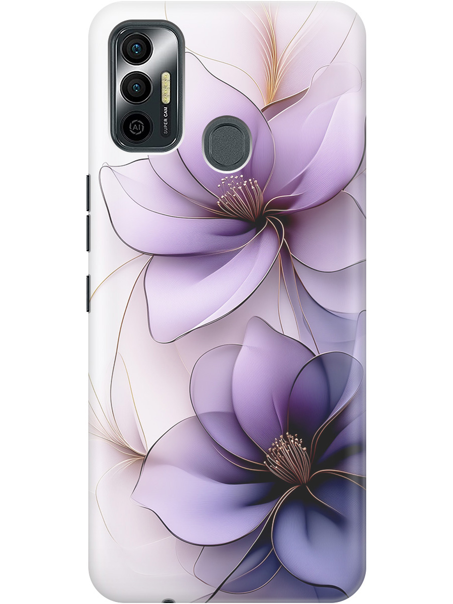 

Силиконовый чехол на Tecno Spark 7 с принтом "Сиреневые цветы", Прозрачный;белый;серый;фиолетовый, 741736121