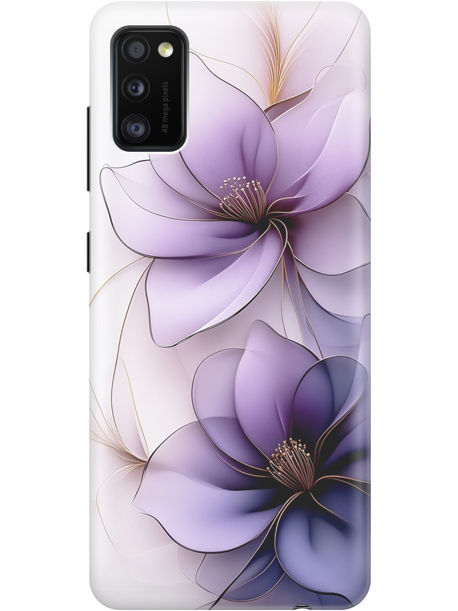 

Силиконовый чехол на Samsung Galaxy A41 с принтом "Сиреневые цветы", Прозрачный;белый;серый;фиолетовый, 722821021