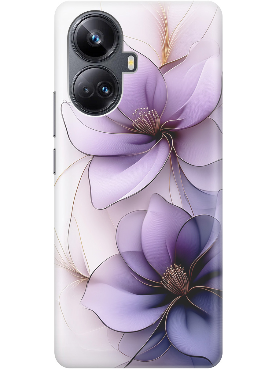 

Силиконовый чехол на Realme 10 Pro+ с принтом "Сиреневые цветы", Прозрачный;белый;серый;фиолетовый, 768741921