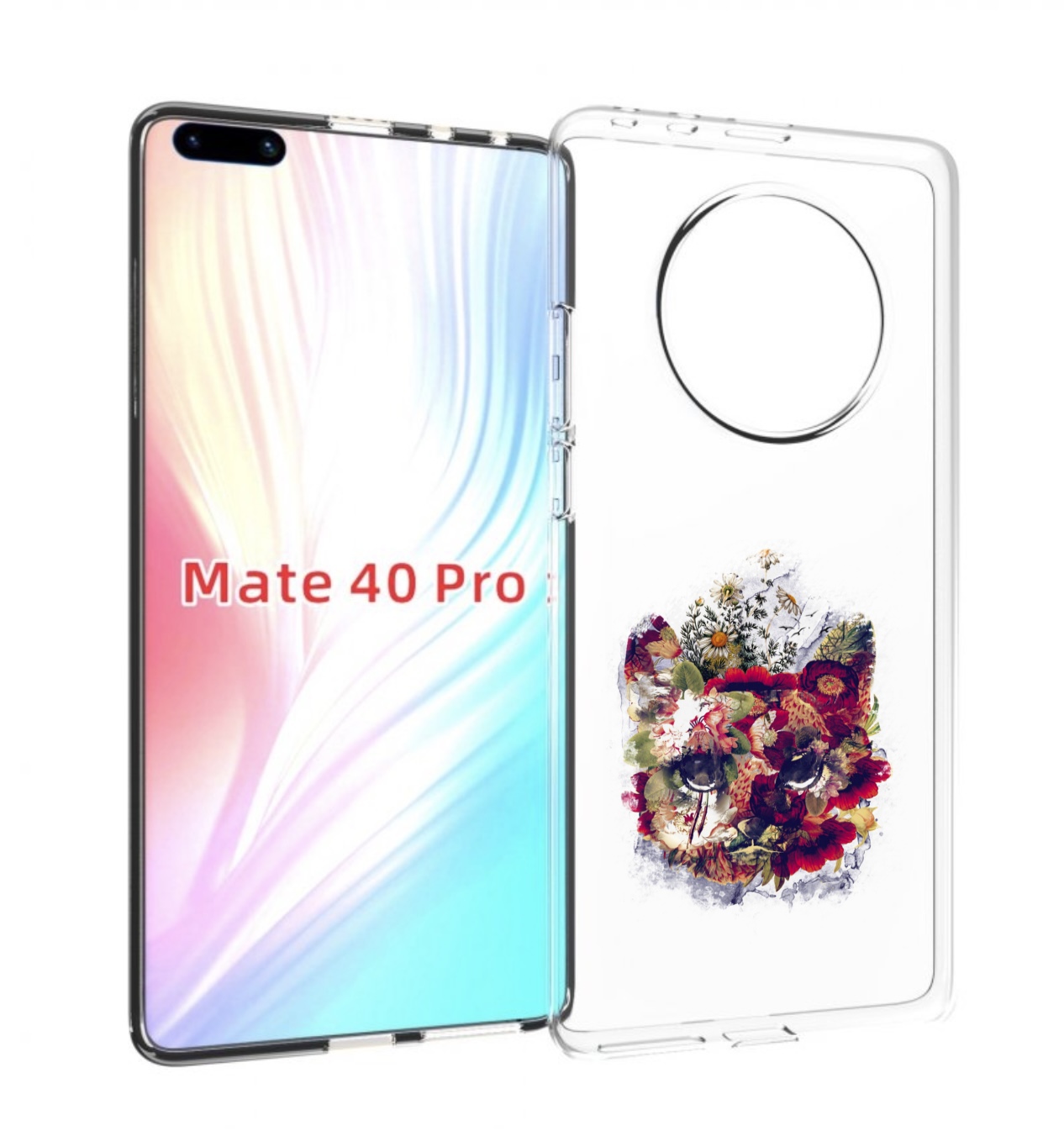 

Чехол MyPads Лиса в цветах-2 для Huawei Mate 40 Pro (NOH-NX9), Прозрачный, Tocco